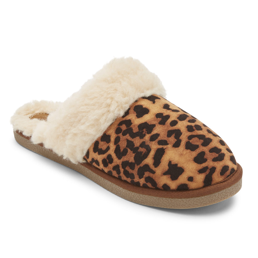 Chanclas Rockport Mujer Mexico - Trutech Veda Slide Leopardo - JSIQH8317